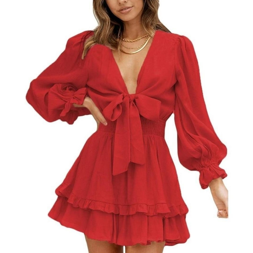 Red knot front dress sz M NWOT